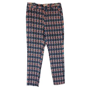 ANTHROPOLOGIE Size 4 Tribal Print Straight Leg Cotton Pants